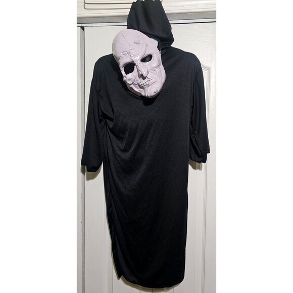 Kids Black Hooded Robe and Purple Mask Grim Reaper Witch Halloween Costume - Picture 1 of 4